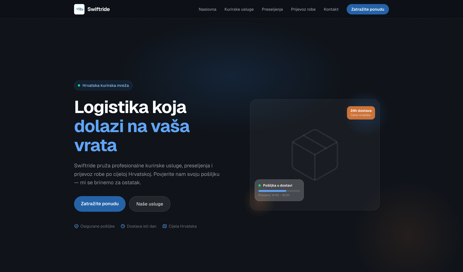 swiftride.hr screenshot